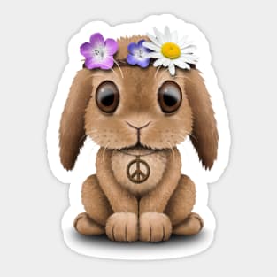 Cute Baby Bunny Hippie Sticker